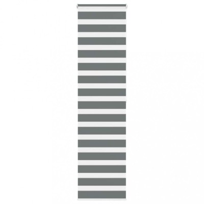 Jaluzea tip zebra gri &amp;icirc;nchis lățime țesătură 60,9 cm poliester foto