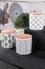 Set cutie de depozitare, 3 Piese, Alb, 12 x 12 x 10 cm