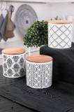Set cutie de depozitare, 3 Piese, Alb, 12 x 12 x 10 cm