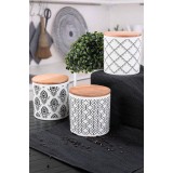 Set cutie de depozitare, 3 Piese, Alb, 31x20x31 cm