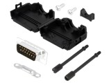 D-Sub 15-Pin Mufă Tată Lipire pe Cablu Set Complet