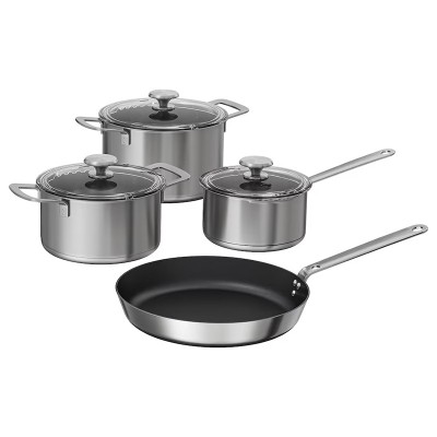 Set oale si tigaie 7 piese, inox, strat teflon profesional foto