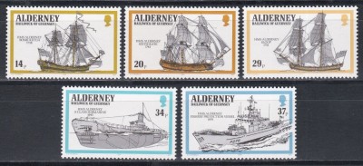 Alderney 1990 - Nave de război, MNH foto
