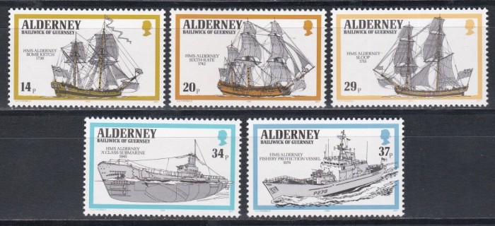 Alderney 1990 - Nave de război, MNH