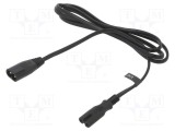 Cablu IEC C7 mamă - IEC C8 tată 1,5m 2x0,5mm2 negru 2,5A POS