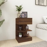 VidaXL Noptiere, 2 buc., stejar maro, 40x35x65 cm, lemn prelucrat