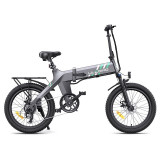 Bicicleta electrica pliabila Ulzomo Ridge 20 E-bike, 250W, 36V 15.6Ah, autonomie 60km, viteza maxima 25km/h, Grey, 20&#039;&#039;