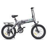 Bicicleta electrica pliabila Ulzomo Ridge 20 E-bike, 250W, 36V 15.6Ah, autonomie 60km, viteza maxima 25km/h, Gray, 20&#039;&#039;