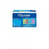 Lancete Ascensia Microlet Colorate, 100 buc, Perforare Nedureroasă, Compatibil Microlet/Vaculance