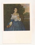 FA133 -Carte Postala - RUSIA - State Tretyakov Gallery - K.A. Somov. Lady in a Blue dress, necirculata 1968
