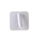Aplica Perete LED cu Spot &amp; Lumina Ambientala, USB, 145x145mm, Slim, Alba, Aluminiu, Iluminare Moderna