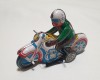 MOTOCICLIST - MOTOCICLETA Jucarie veche din tabla litografiata