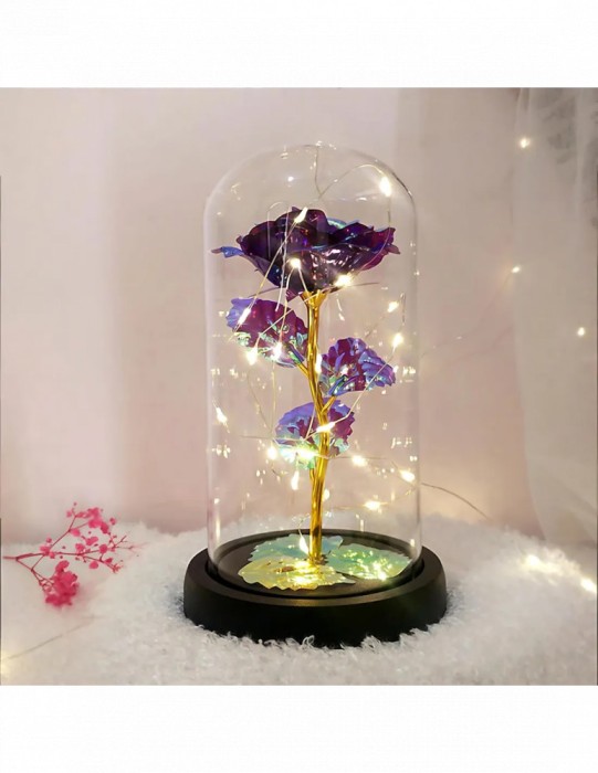 Cupola cu trandafir mov si luminite pentru Valentines Day
