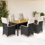 Cumpara ieftin Gossi set mobilier de gradina cu perne, 7 piese, negru, poliratan