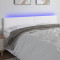 Tablie de pat cu LED, alb, 200x5x78/88 cm, piele ecologica GartenMobel Dekor