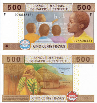 STATELE CENTRAL AFRICANE (GUINEEA ECUATORIALA) 500 francs 2002 UNC!!! foto