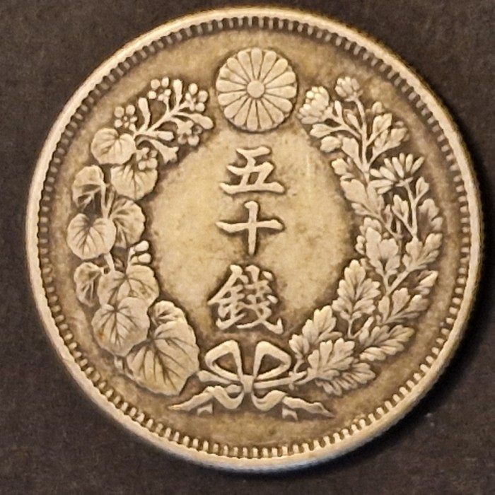Japonia 50 Sen 1915 Taisho argint 10 gr