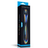 Dildo dublu multicolor din sticla Lovetoy Double Delight 23,2 cm