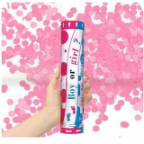 Tun Confetti Gender Reveal cu confetti roz pentru fetita - Boy or Girl, Kidmania