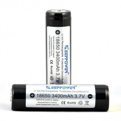 KeepPower 18650 Baterie reincarcabila 3400mAh-Conținutul pachetului 1 Bucată foto