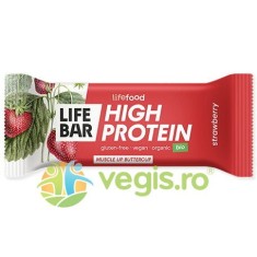 Baton Proteic cu Capsuni Ecologic/Bio 40g