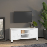 Dulap TV industrial, alb, 105x35x42 cm, metal GartenMobel Dekor, vidaXL