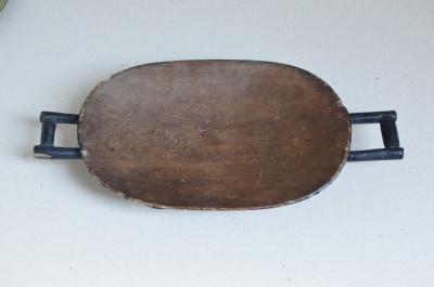 Vechi platou de lemn Zulu Africa de Sud sec XX foto