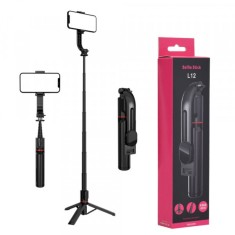 Selfie Stick Bluetooth Techsuit L12, Universal, Negru foto