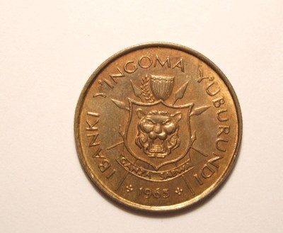 BURUNDI 1 FRANC 1965 -UNC foto