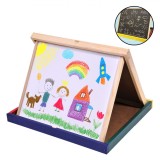 Tablă Dublă Pliabilă, Multicolor, Dimensiuni 40x40 cm, Cadrul din Lemn, Oem