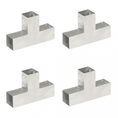 vidaXL Conectori de grindă, formă T, 4 buc, 71x71 mm, metal galvanizat foto