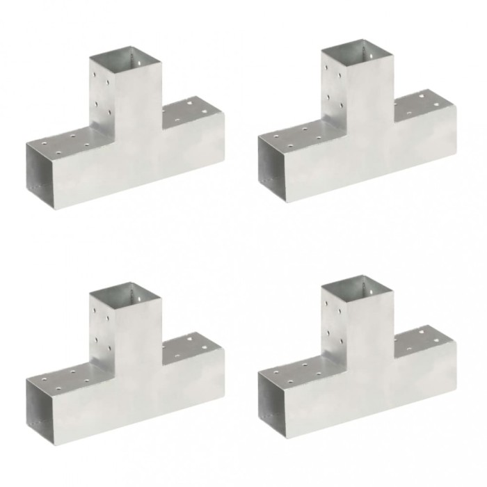 vidaXL Conectori de grindă, formă T, 4 buc, 71x71 mm, metal galvanizat