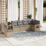 Gossi set canapele de gradina cu perne, 6 piese, bej, poliratan