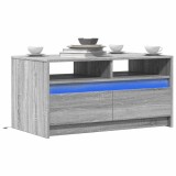 vidaXL Măsuță de cafea cu lumini LED, gri sonoma, lemn prelucrat 851996
