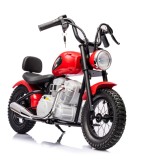 Cumpara ieftin Motocicleta pentru copii, Kinderauto Chopper 350W, 36V, cu roti gonflabile, scaun tapitat,culoare rosie