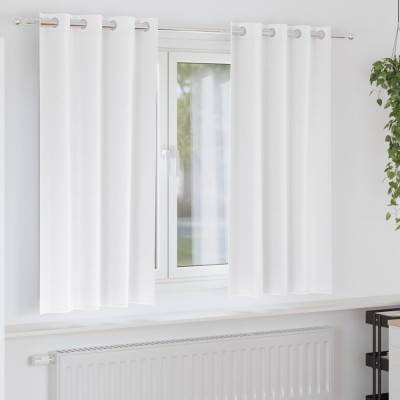 vidaXL Perdele cu perdele 2 pcs Alb pur 175 x 140 cm Poliester foto