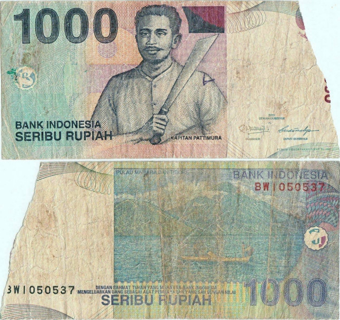 2011, 1000 Rupiah ( P-141k) -Indonezia