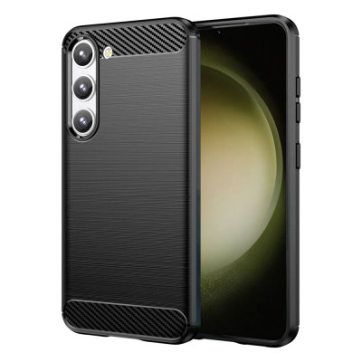 Husa pentru Samsung Galaxy S23 Plus, Techsuit Carbon Silicone, Black foto