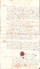 A3061N Zălogire de păm&acirc;nturi contra unul &icirc;mprumut de florini renani, 1843, T&acirc;rgu Lăpuș, Maramureș, cu sigiliu nobiliar &icirc;n ceară roșie, limba maghiară