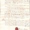 A3061N Zălogire de păm&acirc;nturi contra unul &icirc;mprumut de florini renani, 1843, T&acirc;rgu Lăpuș, Maramureș, cu sigiliu nobiliar &icirc;n ceară roșie, limba maghiară