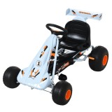 HOMCOM Go-Kart cu pedale și fr&acirc;nă manuală, scaun reglabil, pedală, marsarier, kart cu lanț, vehicul pentru copii, jucărie auto-pedalier pentru copii d