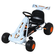 HOMCOM Go-Kart cu pedale și fr&acirc;nă manuală, scaun reglabil, pedală, marsarier, kart cu lanț, vehicul pentru copii, jucărie auto-pedalier pentru copii d