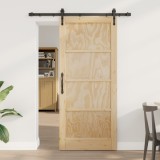 Ușă glisantă vidaXL cu set de feronerie &#039;ORKDAL&#039;din lemn solid de pin, Ușă interioară vidaXL &#039;ORKDAL&#039;86x198.5x4 cm din lemn solid de pin