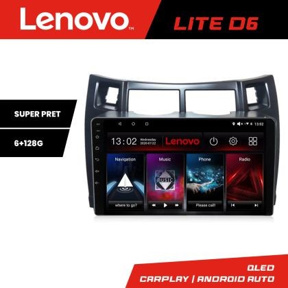 Navigatie Toyota Yaris 2008-2011 Lenovo Kit-YARIS08 8 core 6+128 GB Android Waze USB Navigatie Internet Youtube Radio Lenovo CarStore Technology
