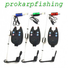 Set 3 Senzori pescuit,prokarpfishing,Avertizori pescuit 3 Swingeri Luminosi