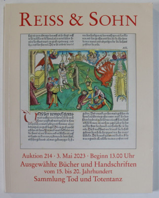 REISS und SOHN , AUSGEWAHLTE BUCHER UND HANDSCHRIFTEN VOM 15 . BIS 20. JAHRHUNDERT , CATALOG DE LICITATIE BIBLIOFILA , TEXT IN LB. GERMANA , 2023 foto