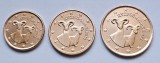 Set 3 Monede Euro Cipru 2020, 1, 2, 5 Centi UNC, KM#78-80