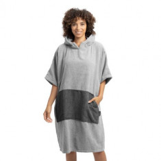 Poncho de baie unisex Homelevel, S-M, Gri, Bumbac organic, 54881.22.19