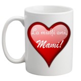 Cana alba personalizata cu mesaj aniversar pentru mama, INOVATIX&reg;. 330 ml