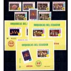 Ecuador 1980 - Flori, orhidee, serie+colite neuzate